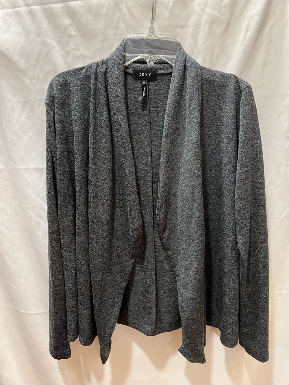 DKNY Charcoal Gray Open-Front Cardigan